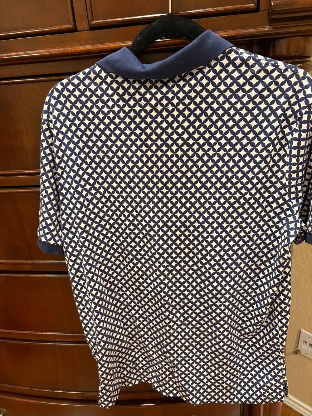Ralph Lauren Navy and White Geometric Polo